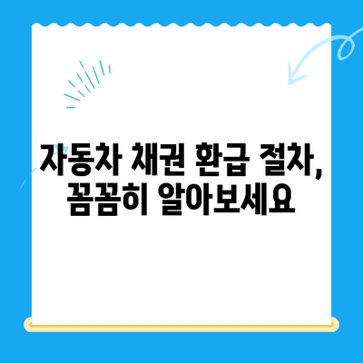 자동차 채권 미환급금, 내 돈 찾는 방법 알려드립니다! | 확인, 환급, 절차, 주의사항