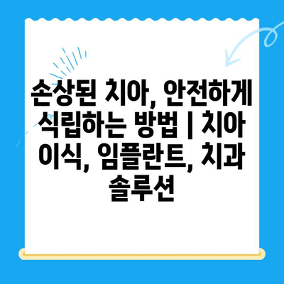 손상된 치아, 안전하게 식립하는 방법 | 치아 이식, 임플란트, 치과 솔루션
