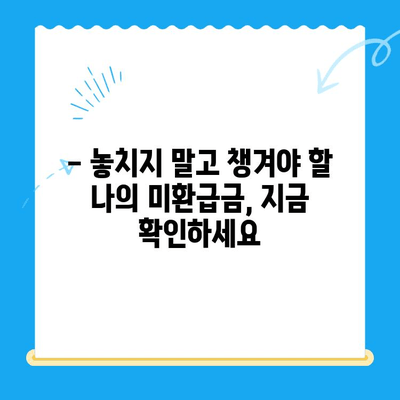 내 돈 돌려받자! 놓치고 있던 미환급금 찾는 꿀팁 | 미환급금, 환급금 조회, 쉬운 방법, 국세청, 지방세