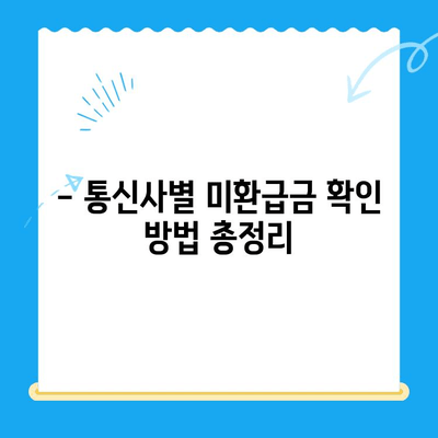 통신 요금 미환급금 찾아내고 돌려받는 꿀팁 | 환급받는 방법, 확인 방법, 주의 사항, 미환급금 조회