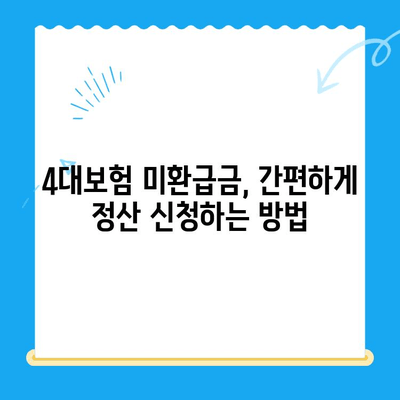 4대보험 미환급금, 내 돈 돌려받자! 간편 조회 및 정산 신청 방법 | 미환급금 조회, 정산 신청, 4대보험, 국민건강보험, 국민연금, 고용보험, 산재보험