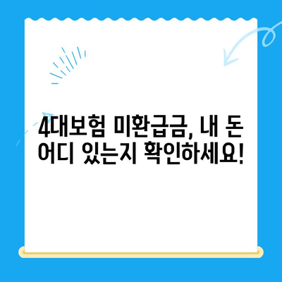 4대보험 미환급금, 내 돈 돌려받자! 간편 조회 & 정산 신청 방법 총정리 | 4대보험, 미환급금, 조회, 정산, 신청