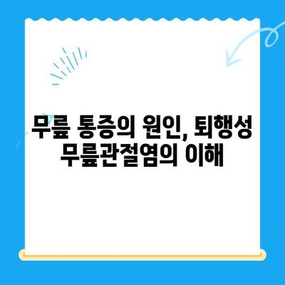 퇴행성 무릎관절염, 더 이상 참지 마세요! | 다양한 치료 옵션과 관리법 완벽 가이드