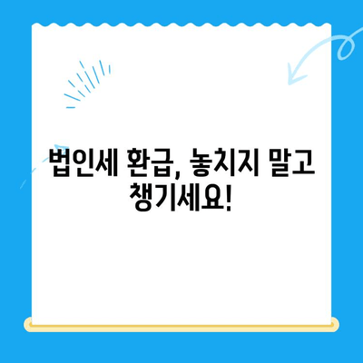 법인세 환급, 놓치지 말고 받으세요! | 법인세 환급 신청, 절세 전략, 전문가 도움