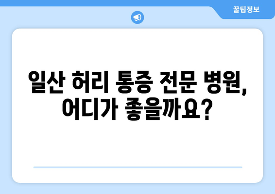 일산 허리 통증, 자세 교정 & 재활로 해결하세요 | 허리 통증 원인, 치료, 재활 운동, 추천 병원