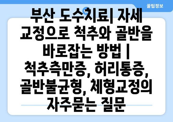 부산 도수치료| 자세 교정으로 척추와 골반을 바로잡는 방법 | 척추측만증, 허리통증, 골반불균형, 체형교정