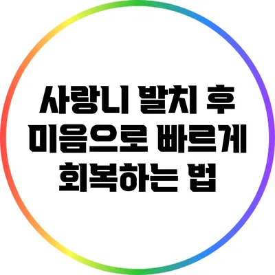 사랑니 발치 후 미음으로 빠르게 회복하는 법