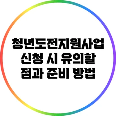 청년도전지원사업 신청 시 유의할 점과 준비 방법