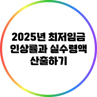 2025년 최저임금 인상률과 실수령액 산출하기