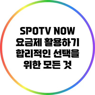 SPOTV NOW 요금제 활용하기: 합리적인 선택을 위한 모든 것