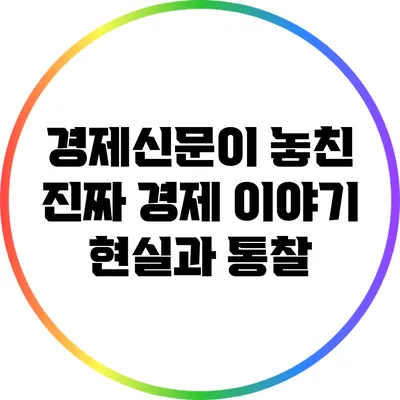 경제신문이 놓친 진짜 경제 이야기: 현실과 통찰