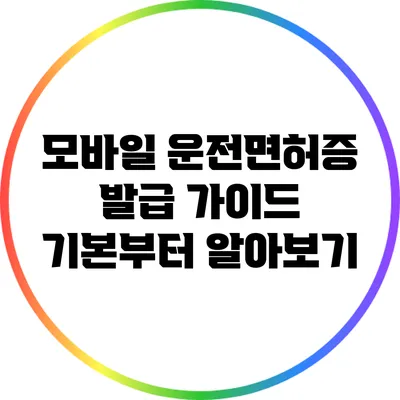 모바일 운전면허증 발급 가이드: 기본부터 알아보기