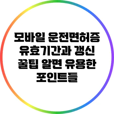 모바일 운전면허증 유효기간과 갱신 꿀팁: 알면 유용한 포인트들