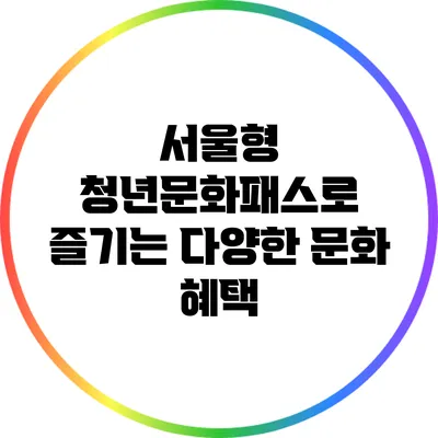 서울형 청년문화패스로 즐기는 다양한 문화 혜택