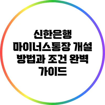 신한은행 마이너스통장 개설 방법과 조건 완벽 가이드