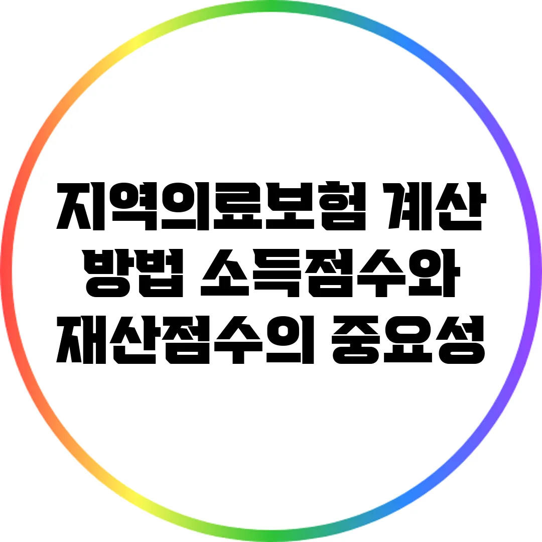 지역의료보험 계산 방법: 소득점수와 재산점수의 중요성