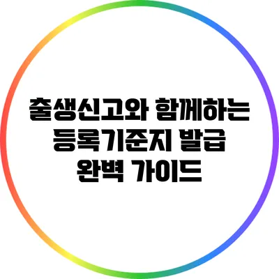 출생신고와 함께하는 등록기준지 발급 완벽 가이드