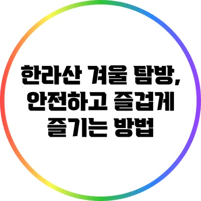 한라산 겨울 탐방, 안전하고 즐겁게 즐기는 방법
