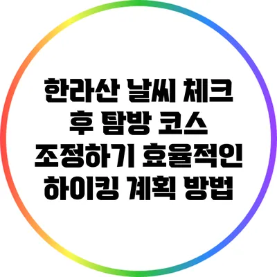 한라산 날씨 체크 후 탐방 코스 조정하기: 효율적인 하이킹 계획 방법