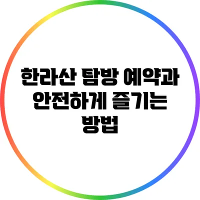한라산 탐방 예약과 안전하게 즐기는 방법