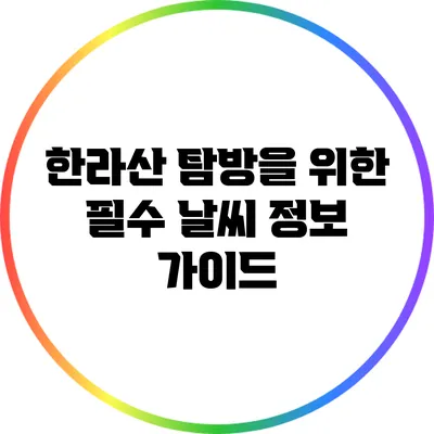 한라산 탐방을 위한 필수 날씨 정보 가이드