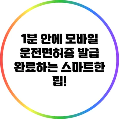 1분 안에 모바일 운전면허증 발급 완료하는 스마트한 팁!
