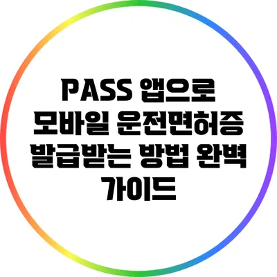 PASS 앱으로 모바일 운전면허증 발급받는 방법 완벽 가이드
