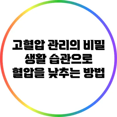 고혈압 관리의 비밀: 생활 습관으로 혈압을 낮추는 방법