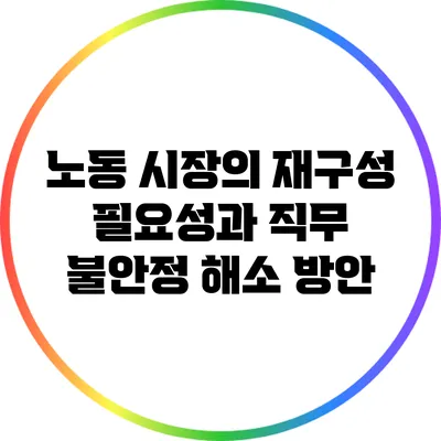 노동 시장의 재구성 필요성과 직무 불안정 해소 방안