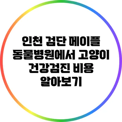인천 검단 메이플 동물병원에서 고양이 건강검진 비용 알아보기