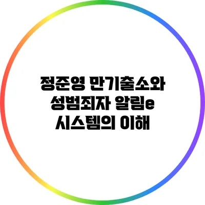 정준영 만기출소와 성범죄자 알림e 시스템의 이해