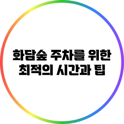 화담숲 주차를 위한 최적의 시간과 팁