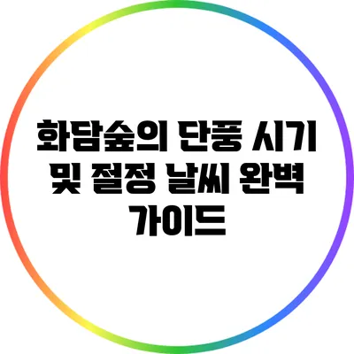 화담숲의 단풍 시기 및 절정 날씨 완벽 가이드