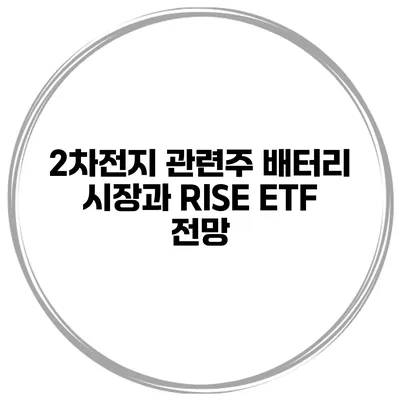 2차전지 관련주 배터리 시장과 RISE ETF 전망