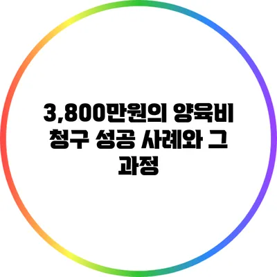 3,800만원의 양육비 청구 성공 사례와 그 과정
