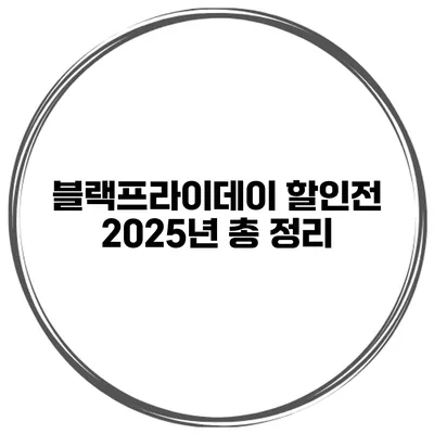 블랙프라이데이 할인전 2025년 총 정리