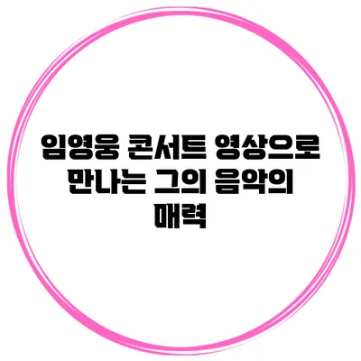 임영웅 콘서트 영상으로 만나는 그의 음악의 매력