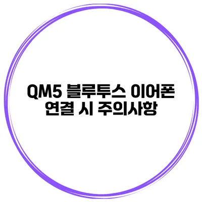 QM5 블루투스 이어폰 연결 시 주의사항