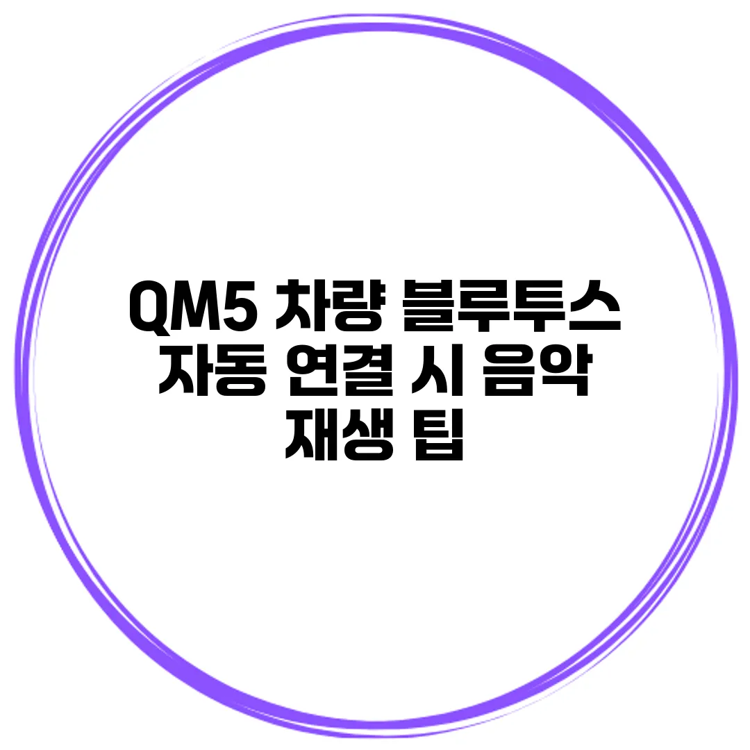 QM5 차량 블루투스 자동 연결 시 음악 재생 팁