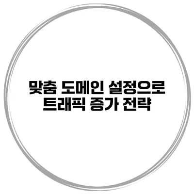 맞춤 도메인 설정으로 트래픽 증가 전략